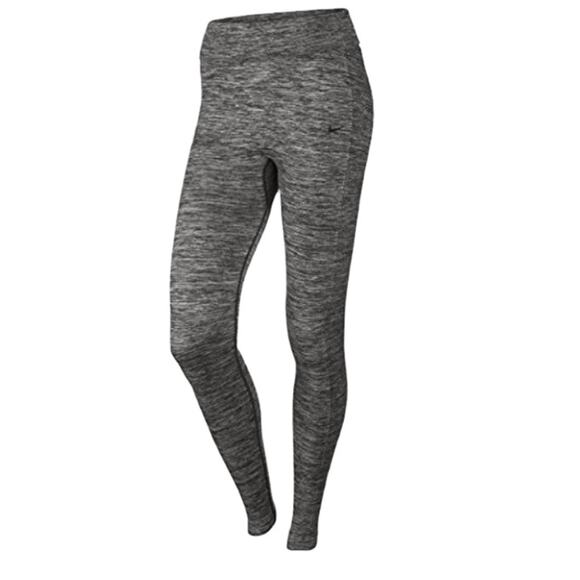 Nike Gray Foldover Waist Active Leggings Size Medium - Picture 1 of 10